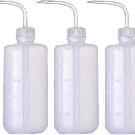 Irrigation Bottle 500ml 17oz Indoor Plant Watering Can Water Squirt Plastic Rinse Bottle for Eyelash Extensions Eye Wash Tattoo Lab (3pcs).