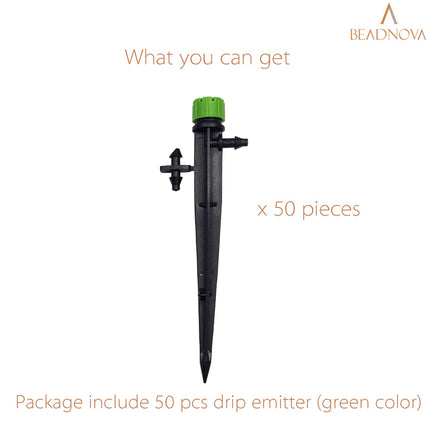 Irrigation Drippers 50pcs Drip Emitters for 1/4 Inch Irrigation Sprinkler 360 Degree Micro Sprinkler Adjtable Drip Heads Drippers for Garden Patio Lawn.