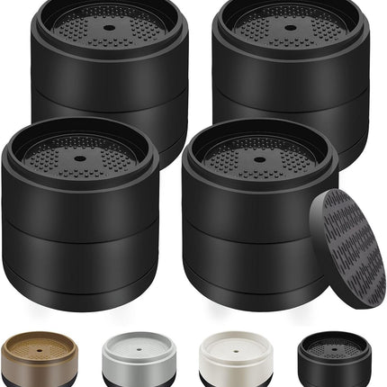 Furniture Risers Bed Risers Heavy Duty 1 inch, 2 inch, 3 inch, 4 inch Round Adjtable Bed Lifts Riser for Desk Legs Table Couch Sofa Chair Refrigerator Washing Machine (1+1 Inch, Black, 4 Pack).