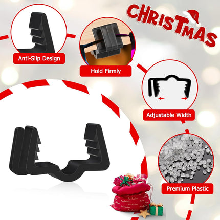 Christmas Light Hanger Clips Fascia Board Light Clips Plastic Holiday Deck Banister Hanger for Christmas Fascia Board Roof Gutter Fence Eave Decoration, Black (30 PCS, 7/8").