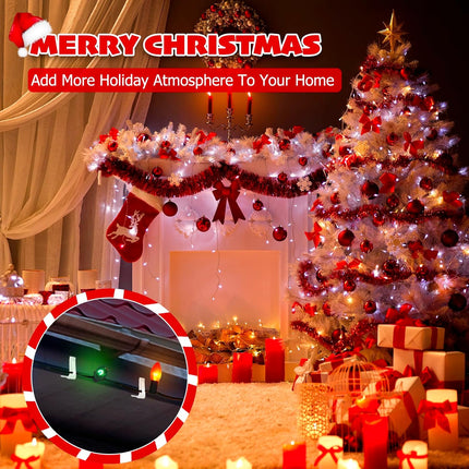 Christmas Light Hanger Clips, Fascia Board Clips, Deck Banister Light Clips, Plastic Holiday Light Clips for Christmas Fascia Board Roof Gutter Fence Eave Decoration (30 PCS, 1 5/8").