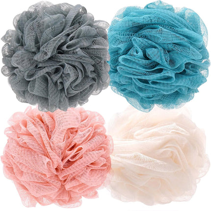 Loofah Bath Sponge Shower Loofah Shower Puff Soft Assorted Color Big 4 Pack.