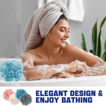 Loofah Bath Sponge Shower Loofah Shower Puff Soft Assorted Color Big 4 Pack.