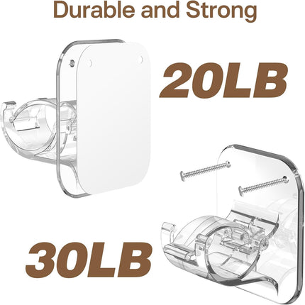 No Drill Curtain Rod Brackets No Drilling Holder 40LB - Renter Friendly Self Adhesive Hooks for Apartment Dorm Classroom Essentials Decor Hanging Drapes Rv Over Blinds Kitchen Bedroom Home.
