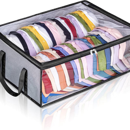 Hat Storage for Baseball Caps, Large Holds up to 40 Caps Wide Hat Organizer for Closet Snapback Holder, Grey.