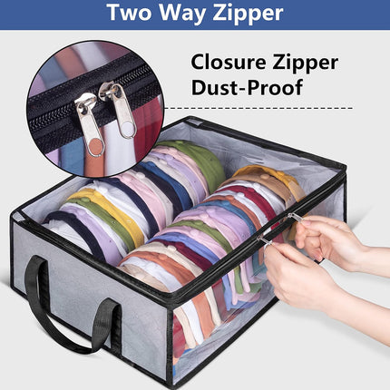 Hat Storage for Baseball Caps, Large Holds up to 40 Caps Wide Hat Organizer for Closet Snapback Holder, Grey.