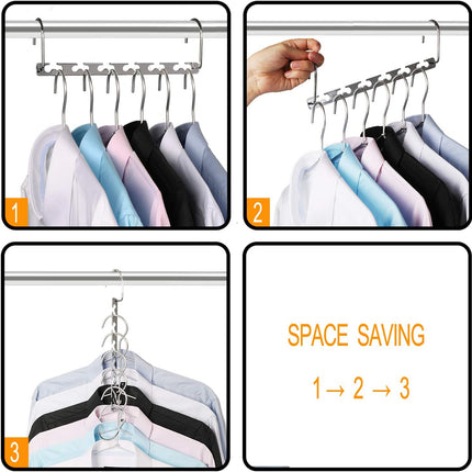 Space Saving Hangers Metal Hanger Magic Cascading Hanger Closet Clothes Organizer(4 Pack).
