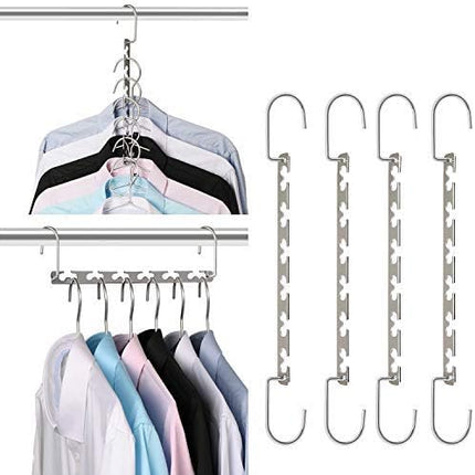Space Saving Hangers Metal Hanger Magic Cascading Hanger Closet Clothes Organizer(4 Pack).