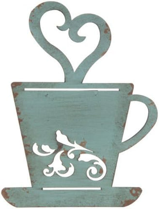 Turquoise Rty Metal Coffee Cup Wall, Kitchen, Restaurant, Coffee Shop Decor!.