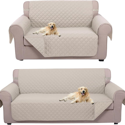 UNICE Home Reversible Sofa Cover Bundle Loveseat Cover(Sofa+Loveseat, Beige).