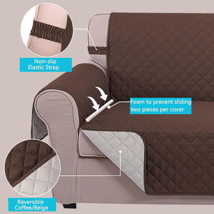 UNICE Home Reversible Sofa Cover Bundle Loveseat Cover,Chair Cover.