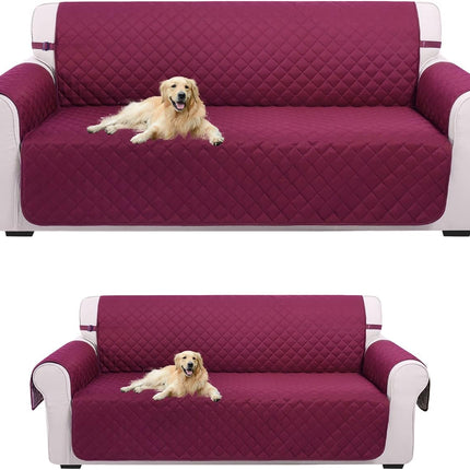UNICE Home Reversible Sofa Cover Bundle XL Sofa Cover(Sofa+XL Sofa, Burgundy).