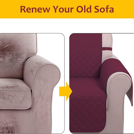 UNICE Home Reversible Sofa Cover Bundle XL Sofa Cover(Sofa+XL Sofa, Burgundy).