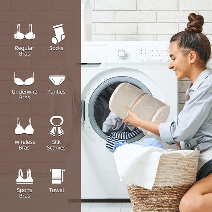100% Pure Cotton Mesh Laundry Bags, Bra Lingerie Wash Bags for cates, No Dye, Set of 3, Natural(8x6.5 Inch).