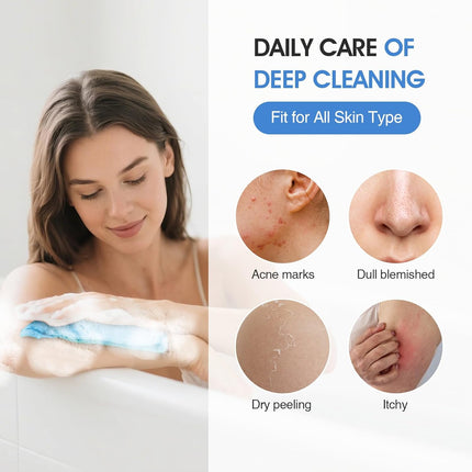 3 Pcs Exfoliating Net Sponge Body Scrubber Bath Towel.