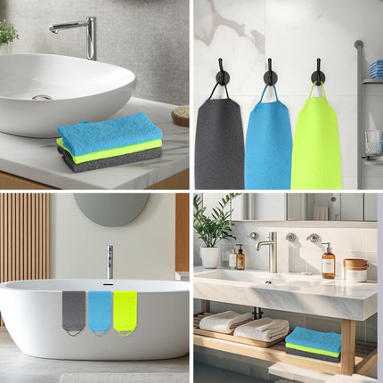 3 Pcs Exfoliating Net Sponge Body Scrubber Bath Towel.
