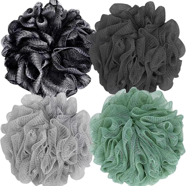 Loofah Bath Sponge Shower Loofa Bath Puff Body Scrubber Exfoliating Soft Premium 4 Pack.