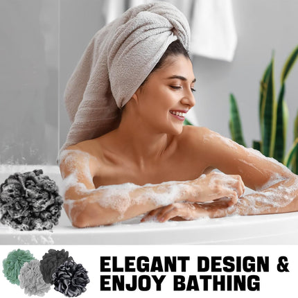 Loofah Bath Sponge Shower Loofa Bath Puff Body Scrubber Exfoliating Soft Premium 4 Pack.