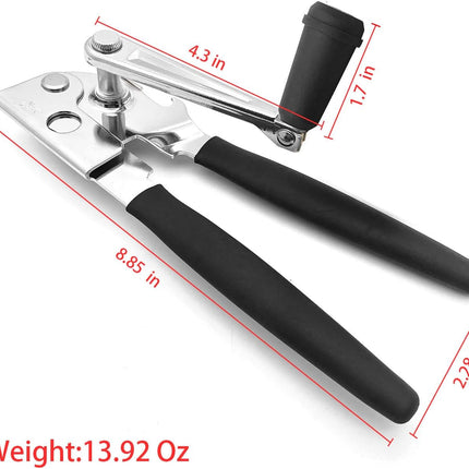 Crank Can Openers Manual,Heavy Duty Commercial Can Opener with Rubber-coated Long Handles.