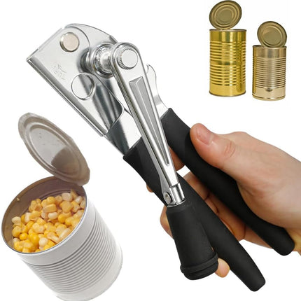 Crank Can Openers Manual,Heavy Duty Commercial Can Opener with Rubber-coated Long Handles.