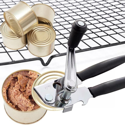 Crank Can Openers Manual,Heavy Duty Commercial Can Opener with Rubber-coated Long Handles.