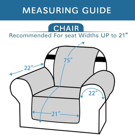 Chair Slipcover Reversible Chair Cover Water Resistant Couch Cover Washable Chair Cover Non-Slip Fabric Furniture Protector with Elastic Strap for Pets(Armchair, Ivory/Beige).