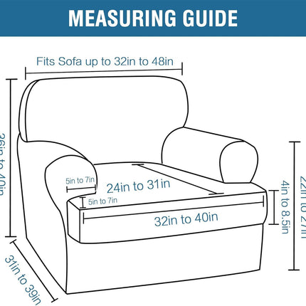Sofa Cover 2 Piece T Chion Armchair Slipcovers Thick Velvet Couch Cover Furniture Protector Stretch T Chion Sofa Covers for 1 Chion Couch with 1 T Chion Covers, Stone Blue.