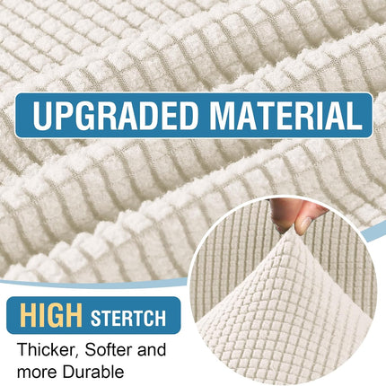 Sectional Couch Covers 8 Pieces Stretch Sofa Covers for Sectional Sofa Set Separate L Shaped Couch Cover for Both Left/Right Couch (Seat and Back: 1 Chaise + 3 Sofa, Ivory).