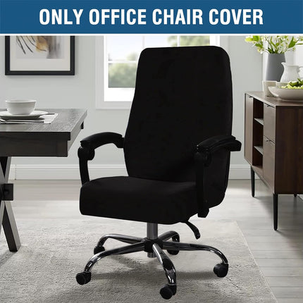 Velvet Home Office Chair Covers Stretchable Computer Desk Chair Covers Mid - High Back Universal Executive Boss Gaming Seat Cover Removable Machine Washable, Black.