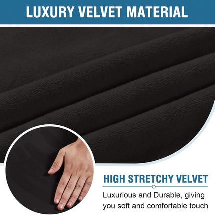 Velvet Home Office Chair Covers Stretchable Computer Desk Chair Covers Mid - High Back Universal Executive Boss Gaming Seat Cover Removable Machine Washable, Black.