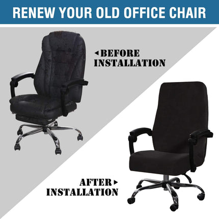 Velvet Home Office Chair Covers Stretchable Computer Desk Chair Covers Mid - High Back Universal Executive Boss Gaming Seat Cover Removable Machine Washable, Black.