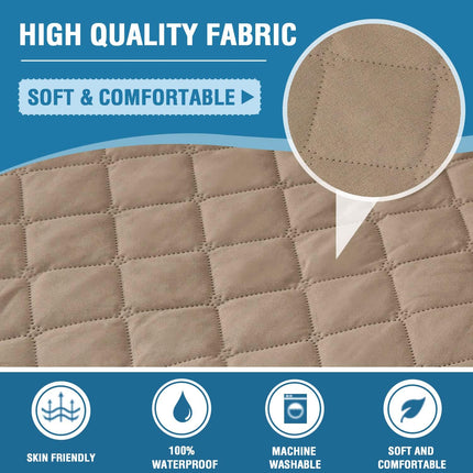 Sofa Cover, 100% Waterproof Slipcover Furniture Protector, Washable Couch Cover with Non-Skid Backing and Elastic Straps for Kids, Dogs, Pets(Sofa, French Oak).