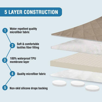 Sofa Cover, 100% Waterproof Slipcover Furniture Protector, Washable Couch Cover with Non-Skid Backing and Elastic Straps for Kids, Dogs, Pets(Sofa, French Oak).