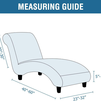 Chaise Lounge Cover Indoor Velvet Chaise Slipcover High Stretch Lounge Chair Cover Luxury Armless Chaise Cover for Living Room, Machine Washable, Ivory.