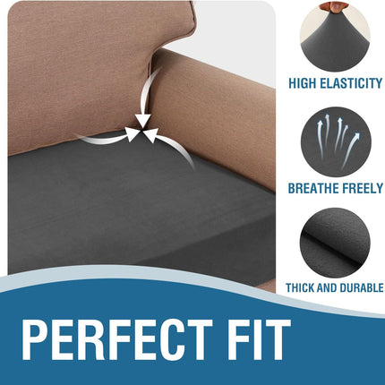 Fleece Couch Chion Covers Stretch Couch Covers for 3 Chion Couch Sofa Thick and Soft Couch Covers Washable (3 Seater Chion Cover, Grey).