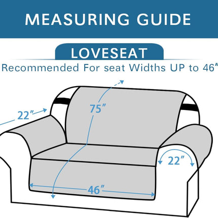 100% Waterproof Sofa Slipcover Washable Loveseat Cover for 2 Chion Cover Non-Slip Furniture Protector with Puppy Paw Silicone Backing Couch Cover for Pets Dogs (Loveseat, Dark Teal).