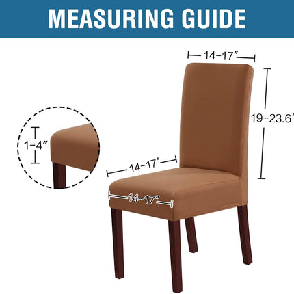 100% Waterproof Dining Chair Covers Stretch Chair Covers for Dining Room Set of 6 Parson Chair Slipcovers Chair Protectors Covers Dining, Soft Thick Solid Fleece Fabric Washable, Camel.