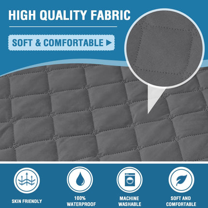 100% Waterproof Sectional Couch Covers L Shape Sofa Cover 2-Piece Couch Slipcover with Chaise Cover Durable Furniture Protector for Pets Dog Cat(Right Chaise + 3 Seat Sofa, Rocket Gray).