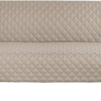 Reversible Futon Cover Water Repellent Armless Sofa Slipcover Washable Furniture Protector with Adjtable Elastic Strap Anti-Slip Futon Bed Cover for Dogs 70" Width Seat(Khaki/Beige).