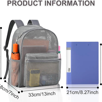 Duty Mesh Backpacks for Adults,See Through Backpack for Swimming Work Outdoor, Diving Backpack Carry Portable Oxygen Concentrators (Grey).