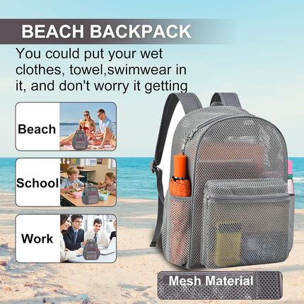 Duty Mesh Backpacks for Adults,See Through Backpack for Swimming Work Outdoor, Diving Backpack Carry Portable Oxygen Concentrators (Grey).