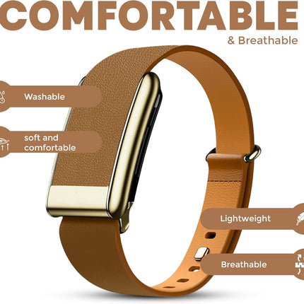 Luxe Tapered Leather Replacement Band Compatible with WHOOP 5.0, One, Peak, and Life Fitness Tracker – Durable & Comfortable | Not for Whoop Gen 4.