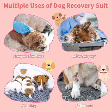 Recovery Suit for Dogs Dog Surgery Suit, Long Sleeve Dog Onesie After Spay Neuter for Female Dogs, Dog Surgical Recovery Body Suits to Prevent Licking Shedding Cone Alternative.