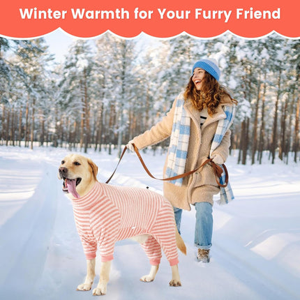 Dog Winter Coat Sweater Dog Clothes Soft Fleece Pullover Pajamas, Dog Cold Weather Coats Warm Windproof Fullbody Jumpsuit Fleece Onesie for Dogs, Thick Pet Snowsuit Christmas Black.