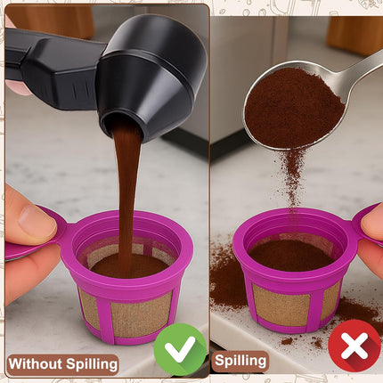 Coffee Scoop & Funnel for Reusable K Cup Refillable Coffee Pods, 2 Tablespoon Slide Coffee Measuring Funnel Scooper,1PCS.