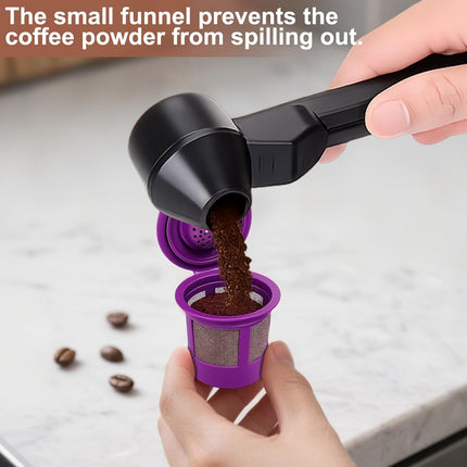 Coffee Scoop & Funnel for Reusable K Cup Refillable Coffee Pods, 2 Tablespoon Slide Coffee Measuring Funnel Scooper,1PCS.
