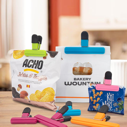6 Pack Chip Bag Clips, Large Bags Clip for Food Storage, Snack Clips for Chips and Other Food Bags, Plastic Heavy Duty Sealing Clip for Home, Office and More(6 x 3.5 Inch).
