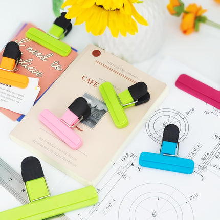 6 Pack Chip Bag Clips, Large Bags Clip for Food Storage, Snack Clips for Chips and Other Food Bags, Plastic Heavy Duty Sealing Clip for Home, Office and More(6 x 3.5 Inch).