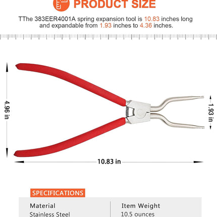 383EER4001A Washer Inner/Outer Tub Spring Expansion Tool by  - Replacement for L-G Samsung Washing Machine - Solid Metal Washer Spring Expansion Tool can spread to a maximum of 4.3 inches.