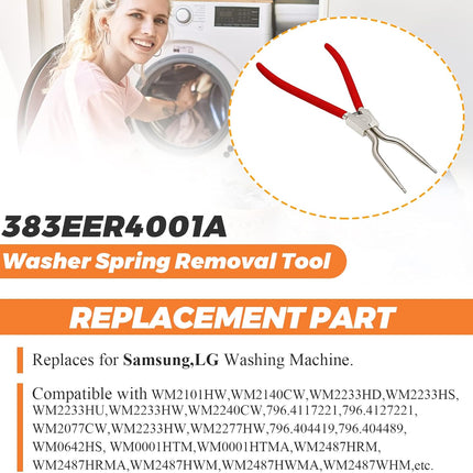 383EER4001A Washer Inner/Outer Tub Spring Expansion Tool by  - Replacement for L-G Samsung Washing Machine - Solid Metal Washer Spring Expansion Tool can spread to a maximum of 4.3 inches.
